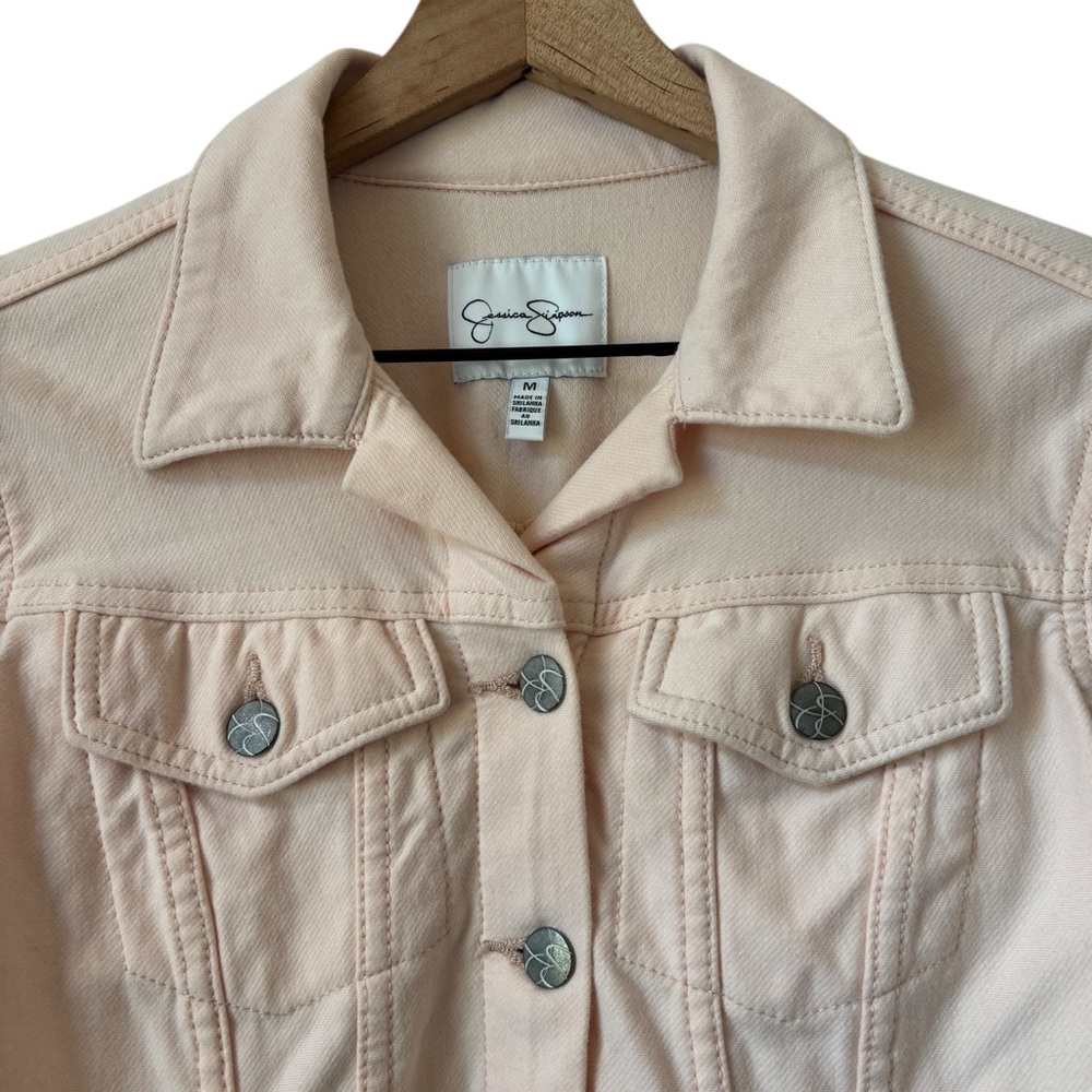 Jessica Simpson Pixie Stretch Denim Jacket Peach … - image 3